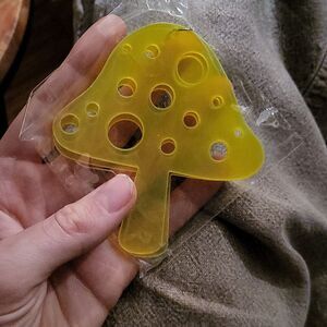 NWOT Oversize Neon Yellow Mushroom Earrings